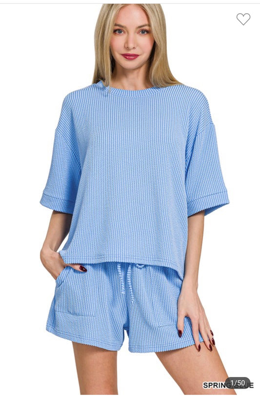 Raised Ribbed Short Set