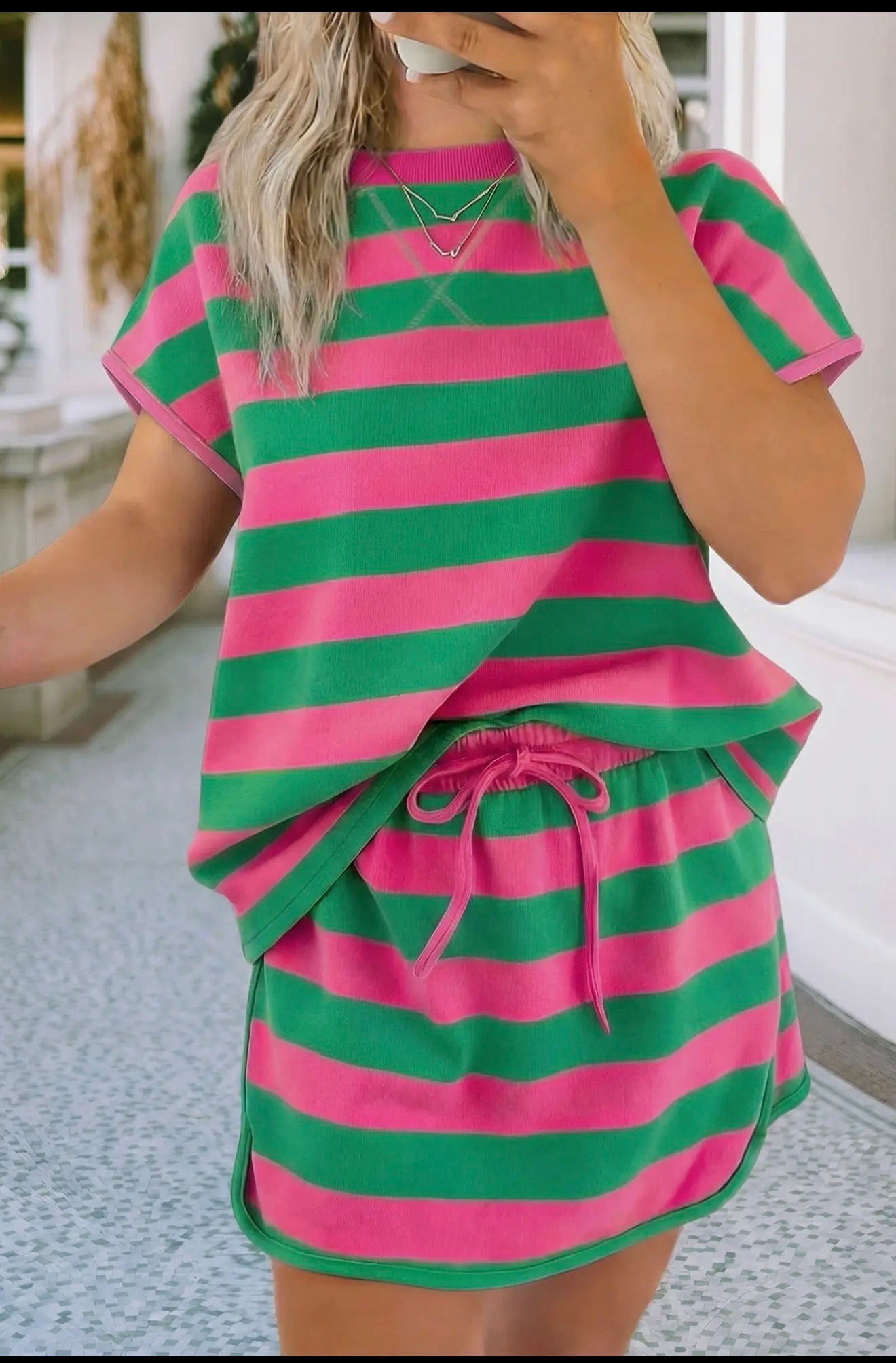 Striped Skirt Set