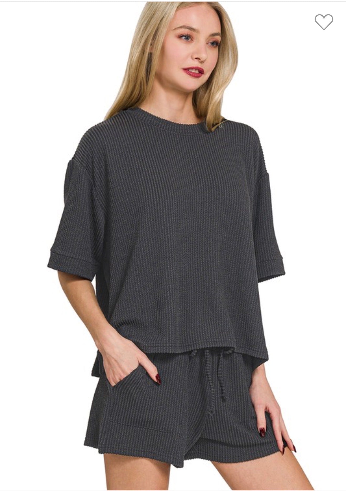 Raised Ribbed Short Set