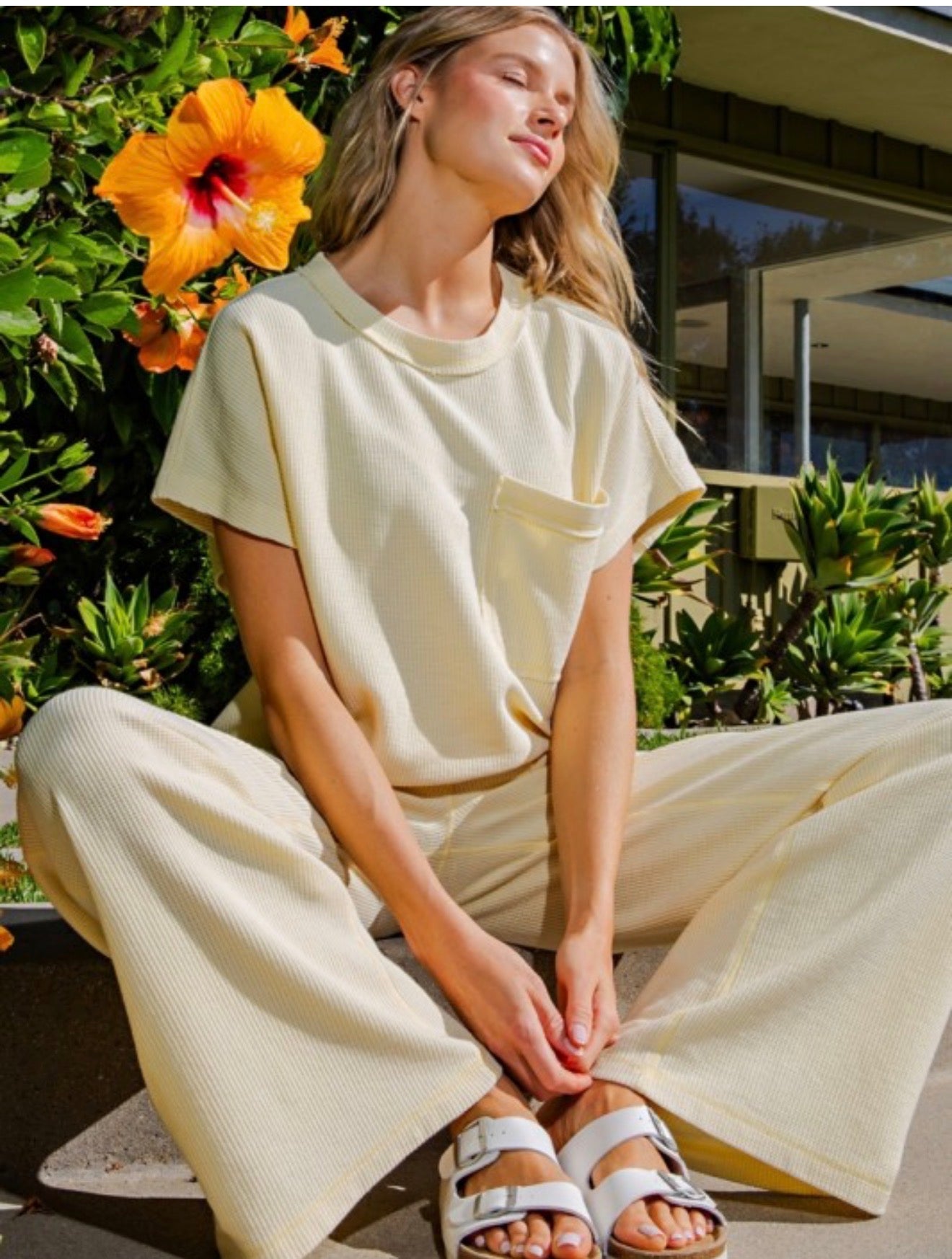 Mineral Wash Ribbed Pocket Tee