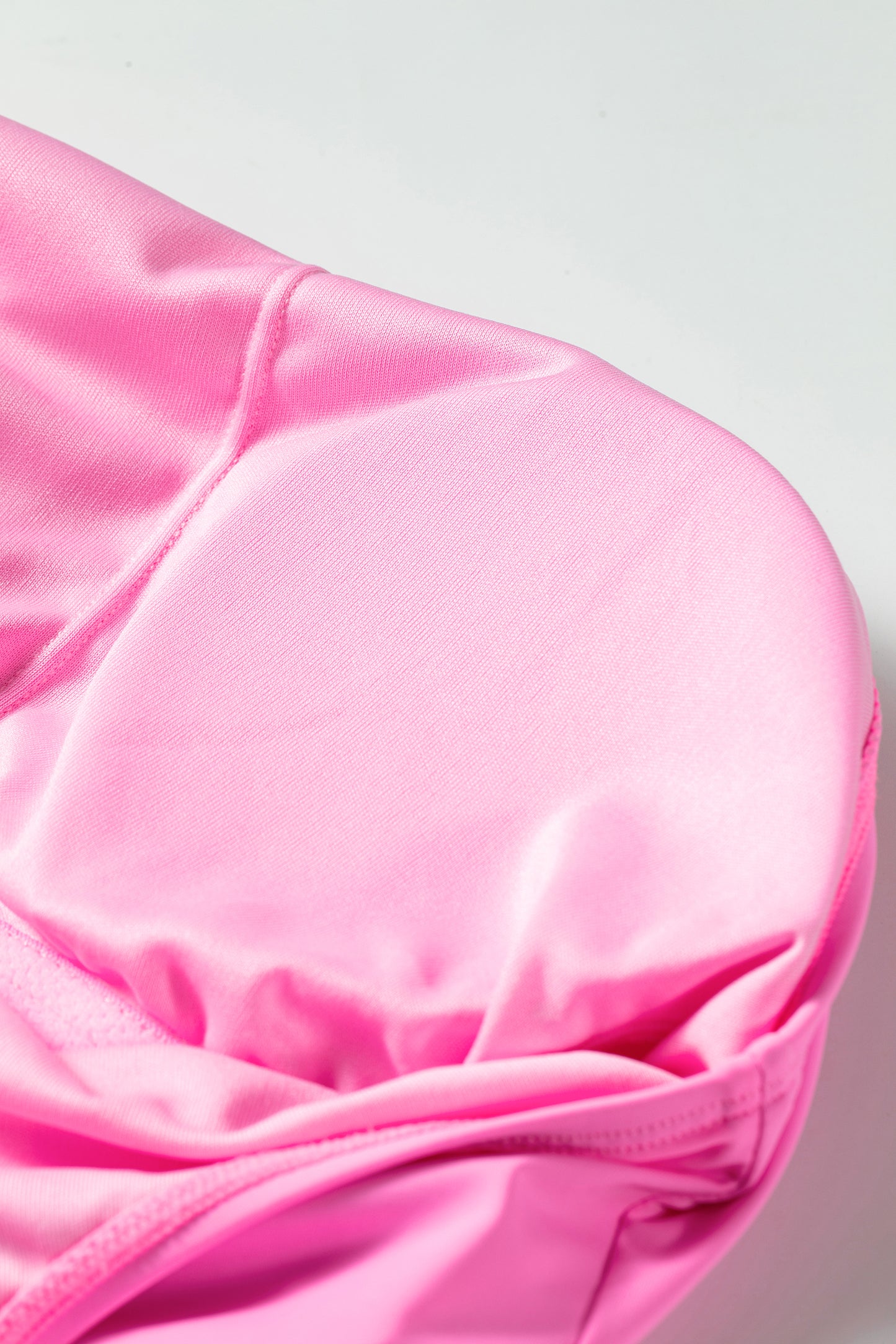 Bright Pink Solid Color Tunic Tank Dress Athletic Shorts Two Piece Set