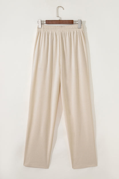 Jet Stream Drawstring Elastic Waist Casual Corduroy Pants
