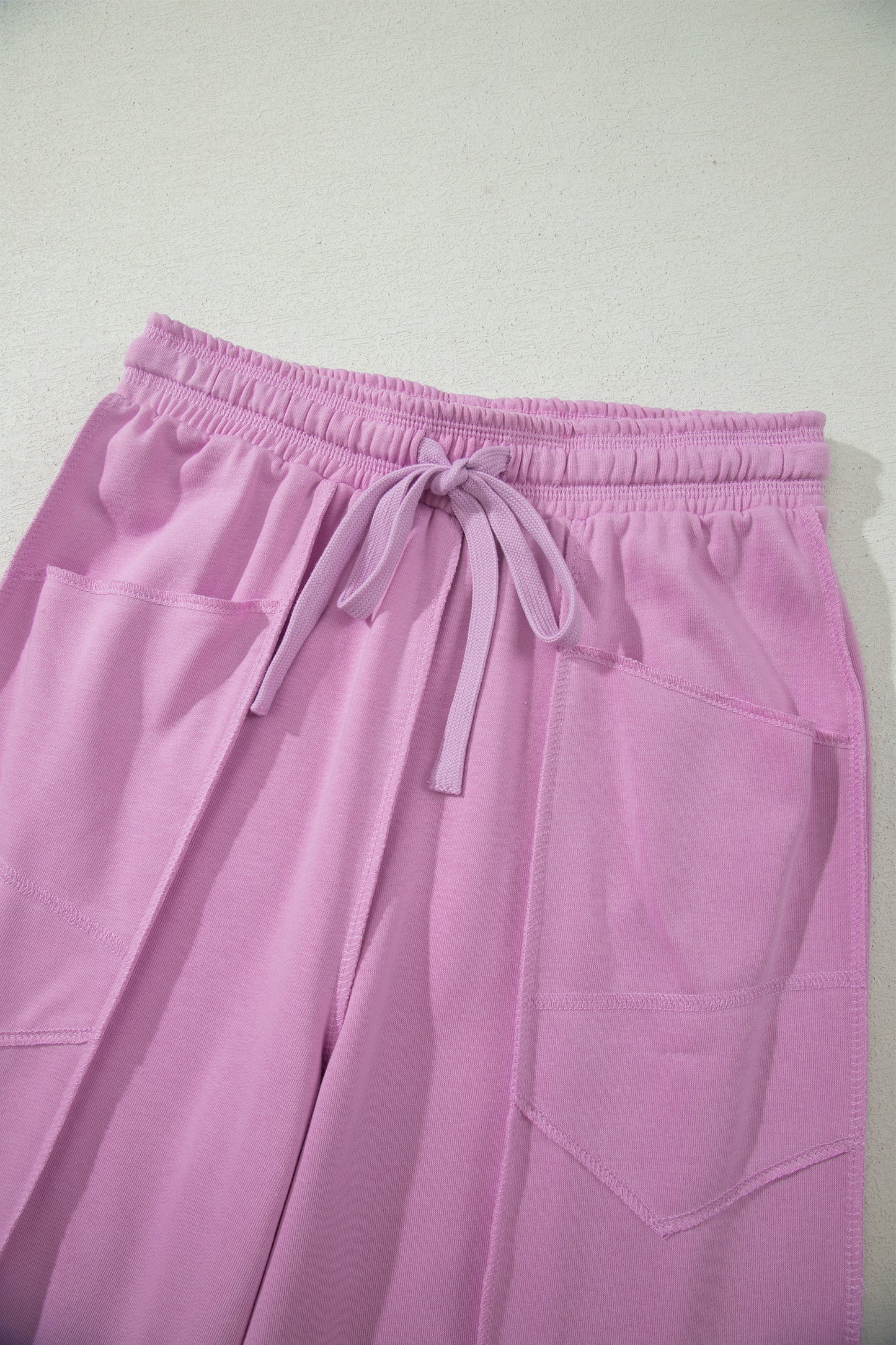 Rose Red Drop Shoulder Boxy Tee and Barrel Pants Set