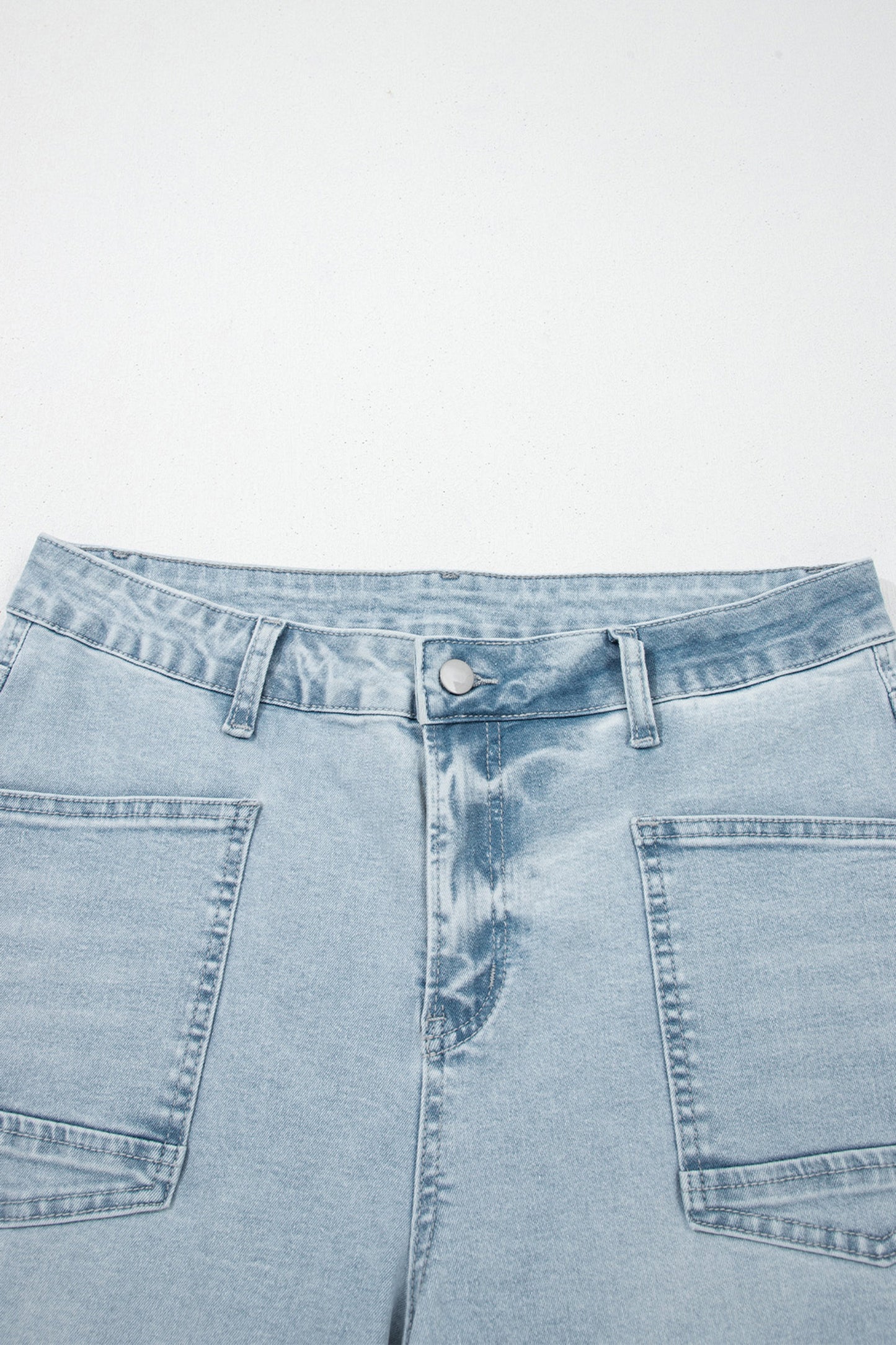 Beau Blue Frayed Cropped Straight Jeans
